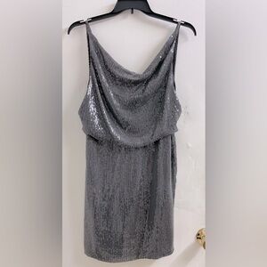 Robert Rodriguez Shimmering Gray Mini Dress